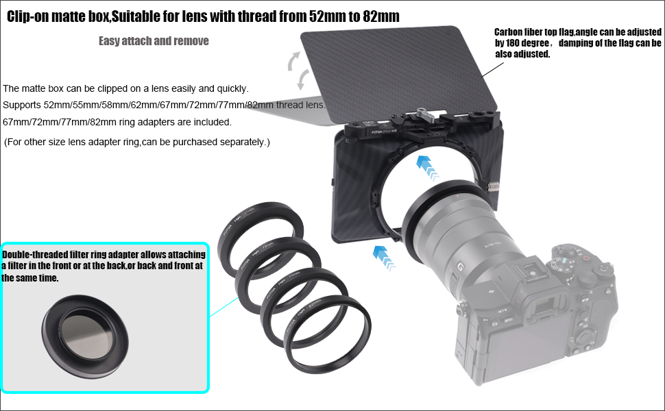 FOTGA S-light3 Lightweight 4ﾃ�4 4ﾃ�5.65 Clip-on Mini Matte Box for DSLR  Mirrorless Camera 窶� FOTGA Official WebSite