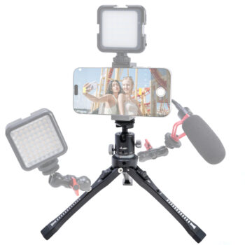 Fotga Mini Desktop Tripod for DSLR Camera/Cell Phone/Action Camera Video Record Vlogging Selfie Webcam 360° Panoramic Photographing 90° Tilt Ball Head,1/4"-20 Cold Shoe Mounts