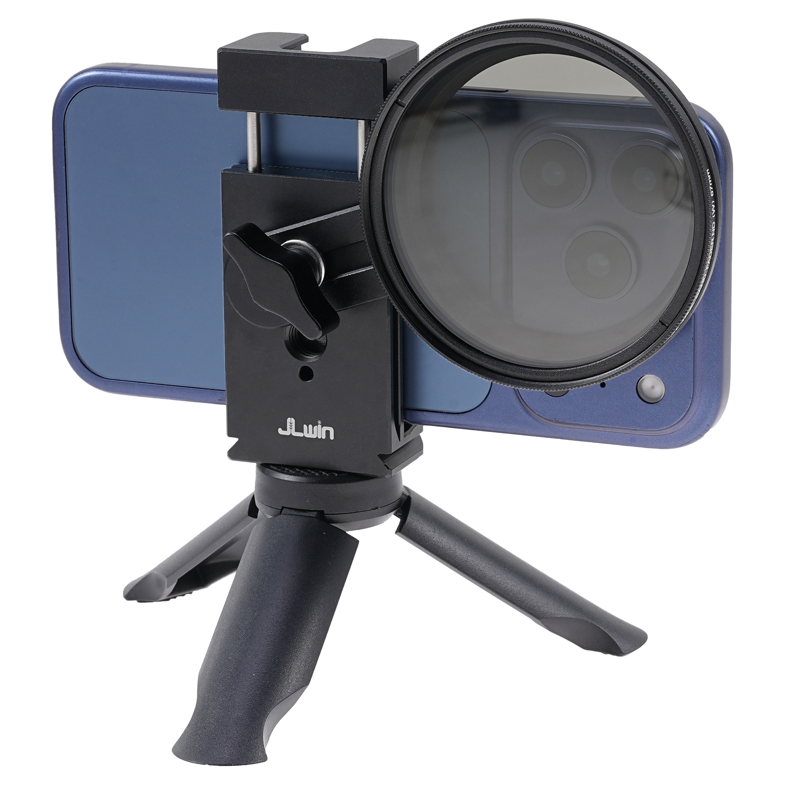Fotga Universal Cell Phone Clamp Holder with 67mm Filter Adapter Ring for iPhone 17 16 15 14 Pro Max Samsung,Arca Swiss 1/4"-20 Tripod Plate,Cold Shoe for Mic Video Light,for Vlogging Live Stream