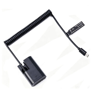 Fotga Coiled USB Type-C Power Adapter Cable + Decoded LP-E6 LP-E6P Dummy Battery DR-E6 DR-E6P for Canon EOS R6III R6V C50 R R5 II R5C R6 II R7 5DII 5DIII 5DIV 6D 6DII 70D 7D 7DII 80D 90D DSLR Camera