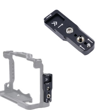 Fotga Aluminum Adapter Plate Accessories Expansion for Camera Cage Mic Video Light,1/4"-20 Hole to Cold Shoe / 3/8"-16 with Location Hole / Anti-Off NATO Rail